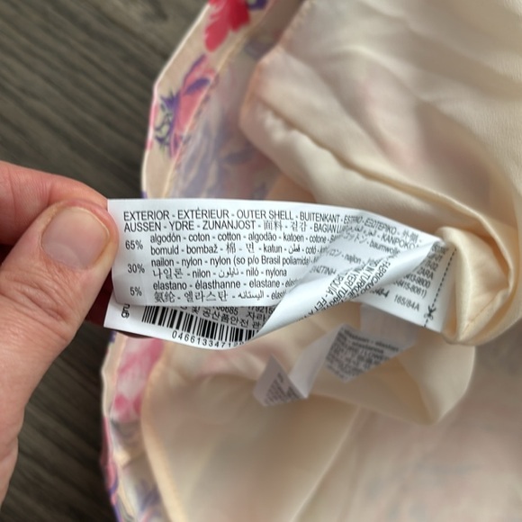 Zara | Light Pink and White Floral Mini Dress With Puff Sleeves Size Small - Picture 13 of 13